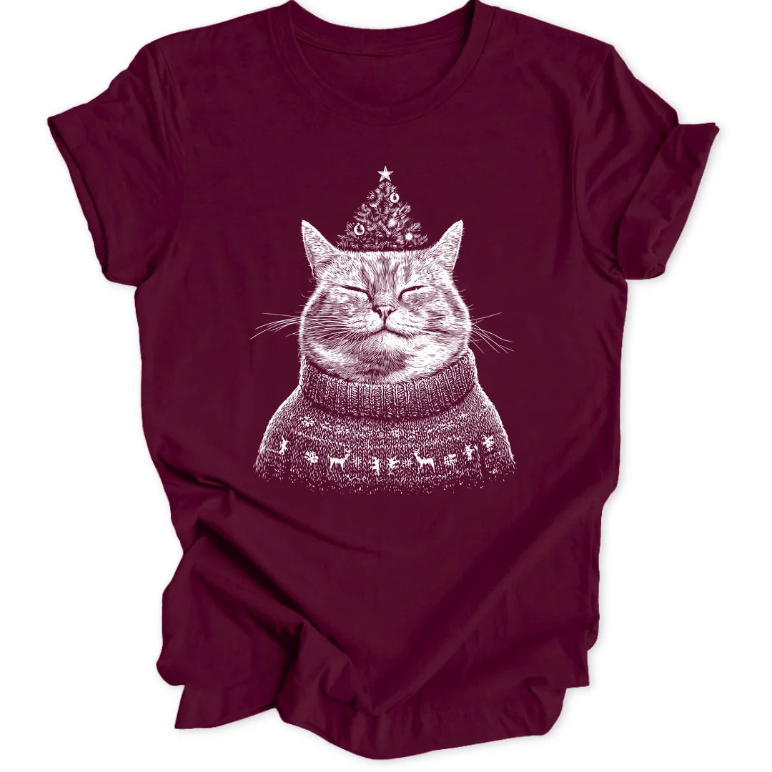 Christmas Cat - Maroon
