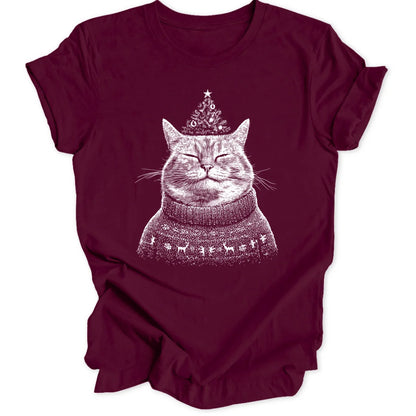 Christmas Cat - Maroon