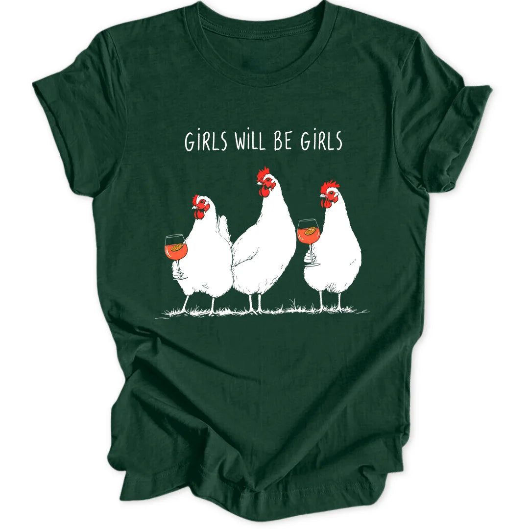 Girls Chickens - Forest Green
