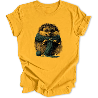 Knitting Hedgehog - Gold