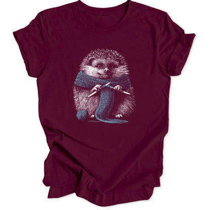 Knitting Hedgehog - Maroon