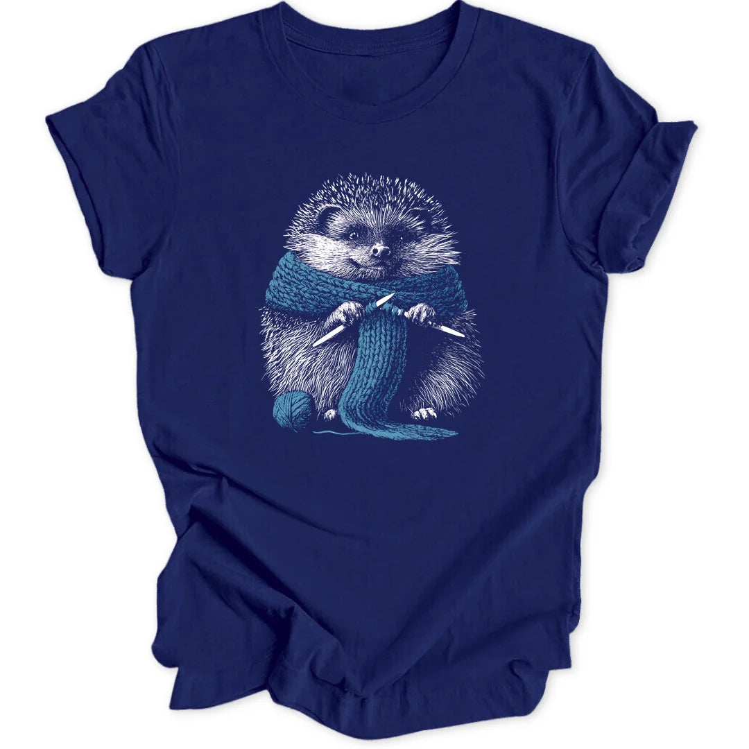 Knitting Hedgehog - Navy