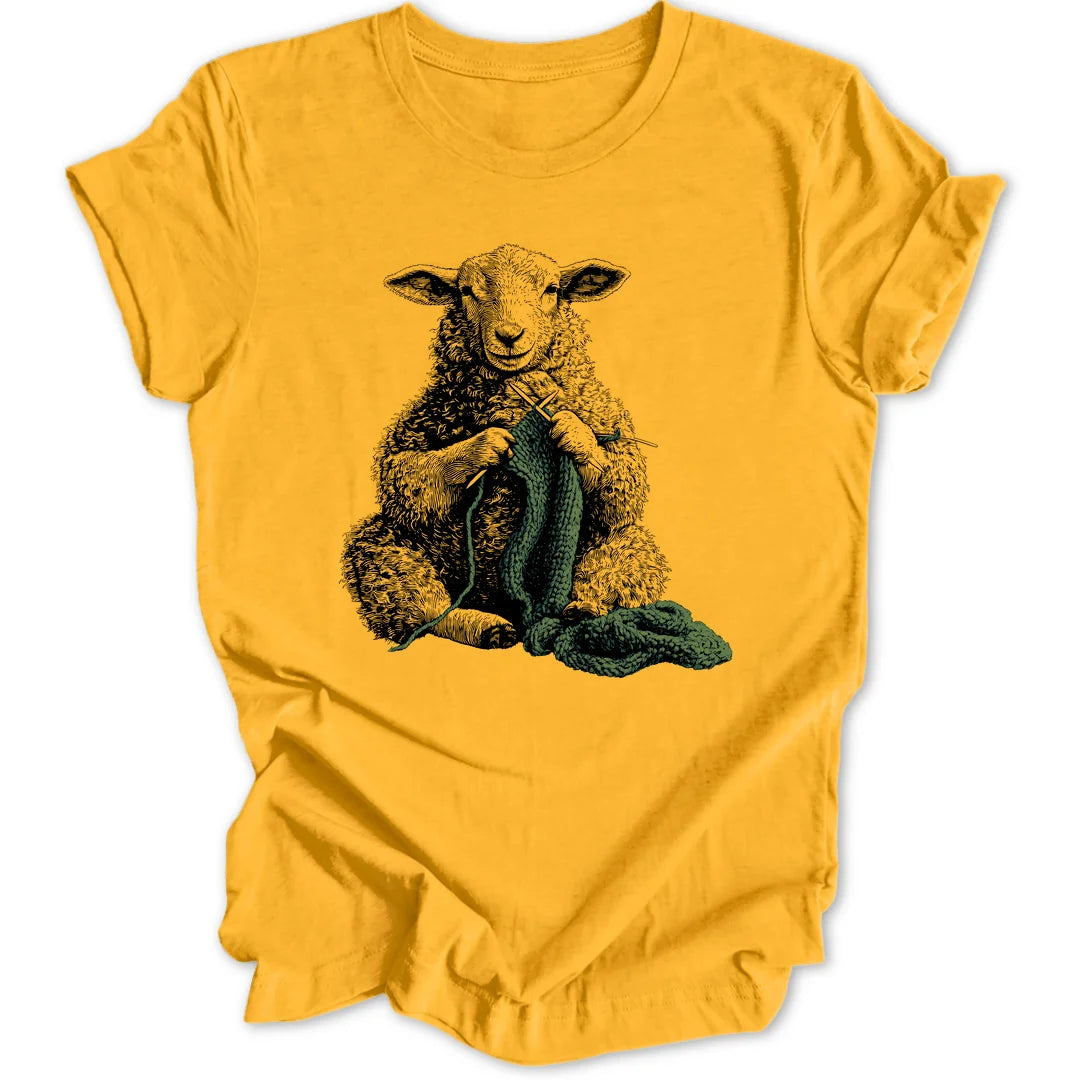Knitting Sheep - Gold