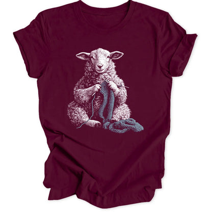 Knitting Sheep - Maroon
