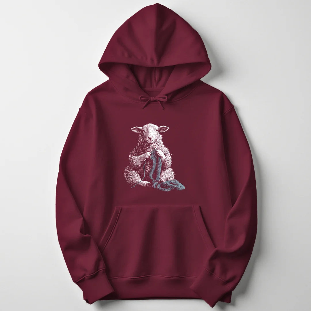 Knitting Sheep - Maroon