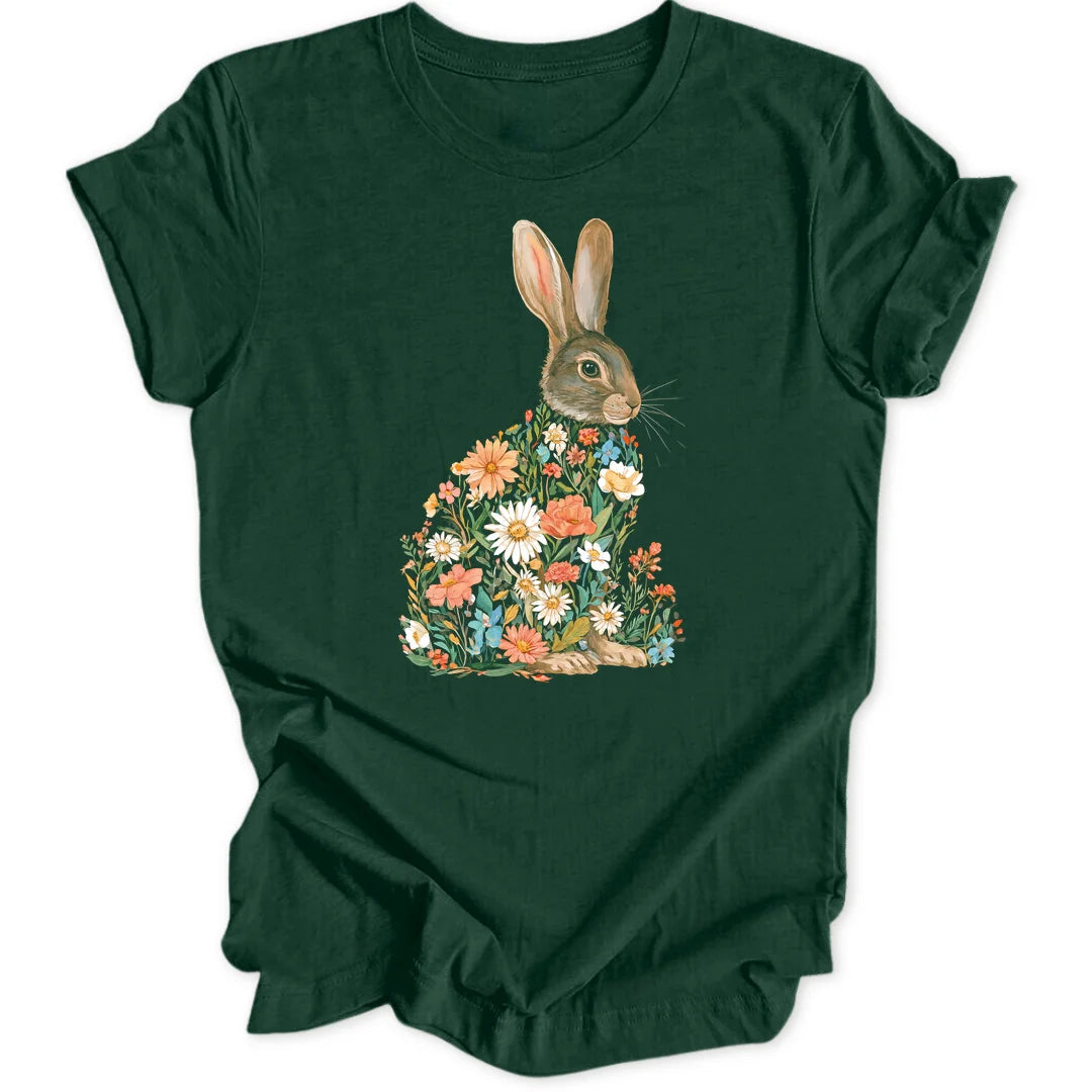 Flower Rabbit - Forest Green