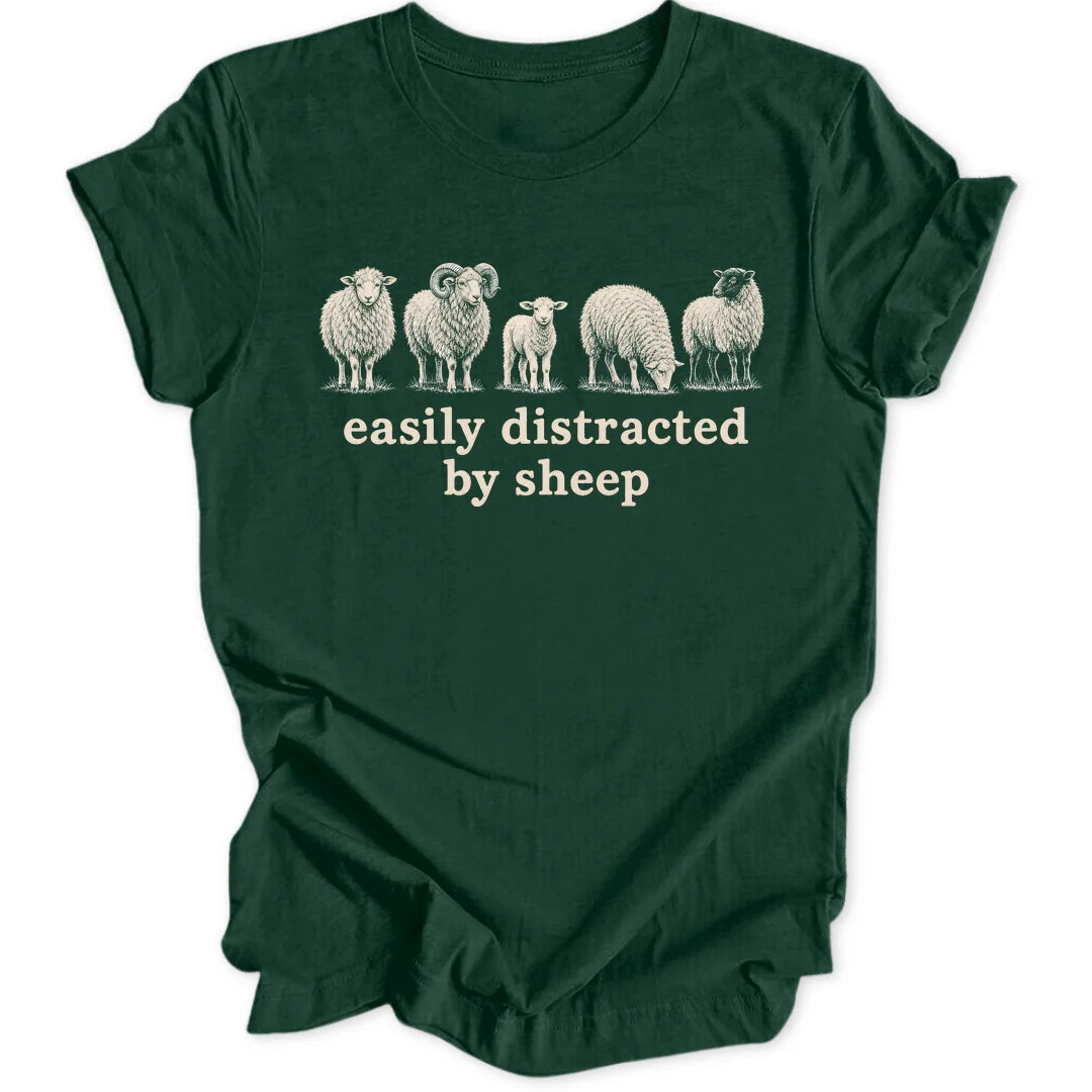Distracted By Sheep - Forest Green