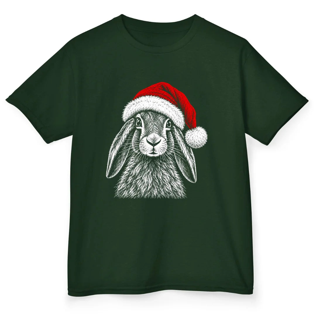 Santa Hare - Forest Green