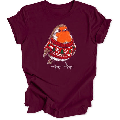 Festive Robin - Maroon
