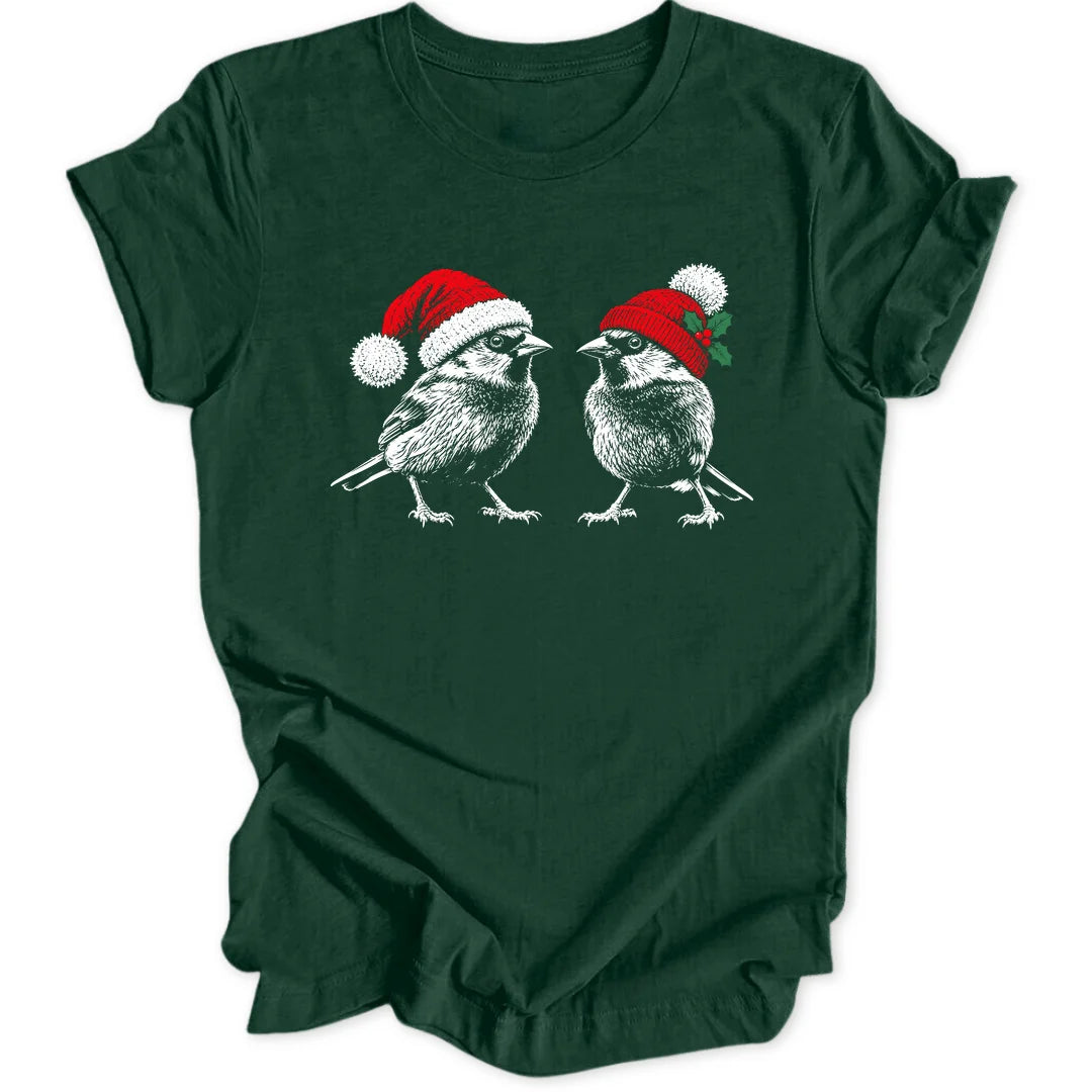 Festive Sparrows - Forest Green