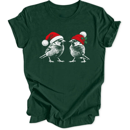 Festive Sparrows - Forest Green