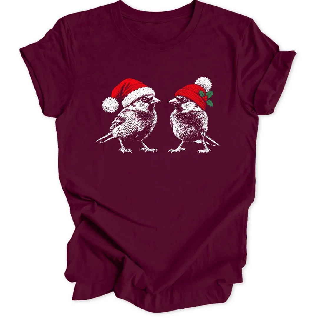 Festive Sparrows - Maroon