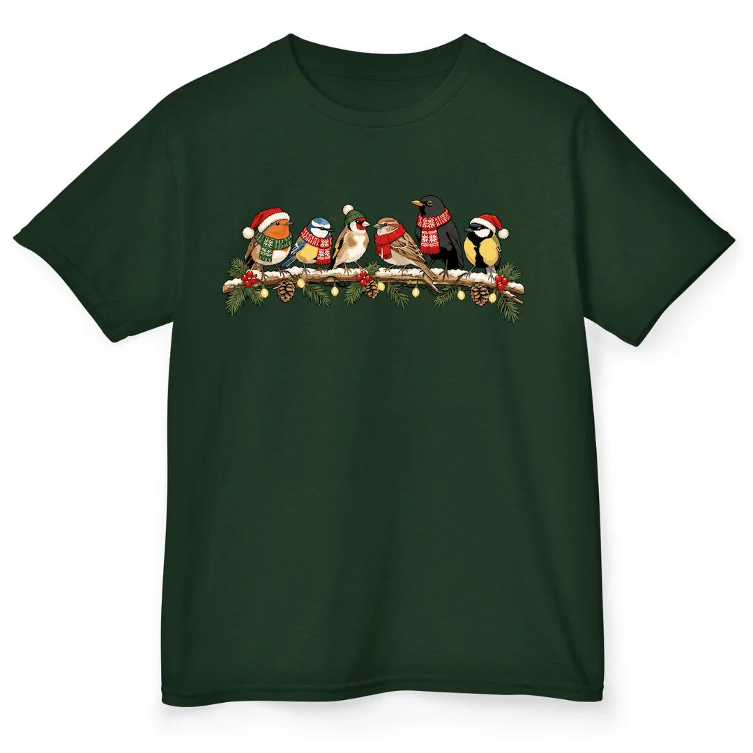 Festive Bird Branch - Forest Green