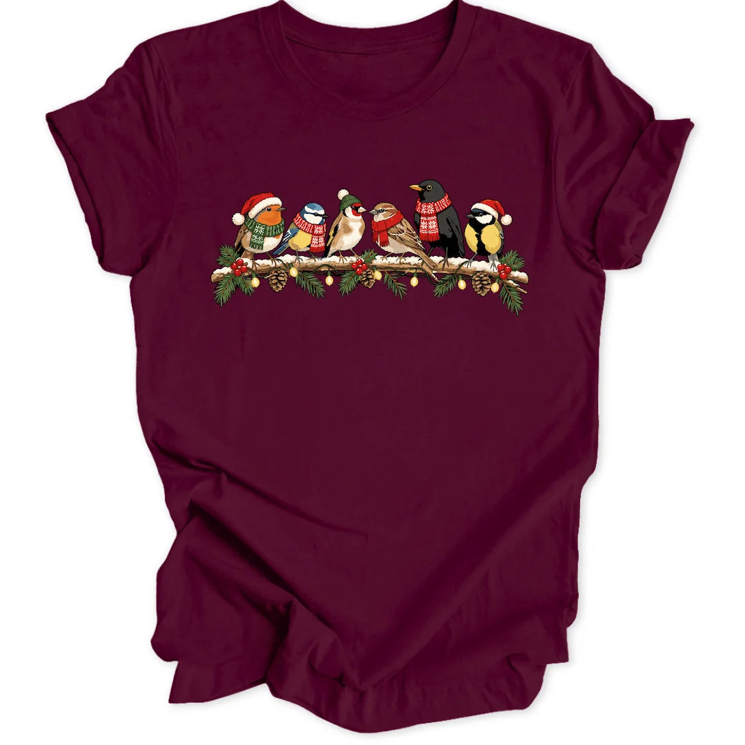 Festive Bird Branch - Maroon
