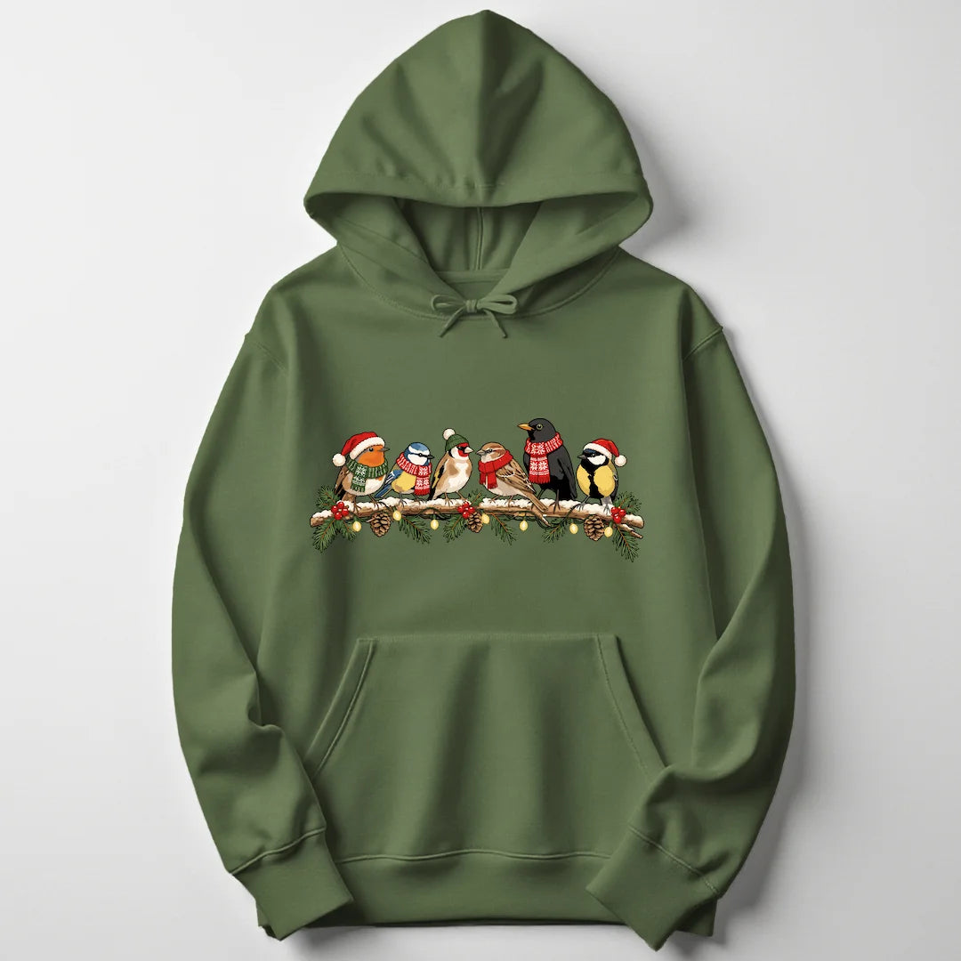 Festive Bird Branch - Military Green