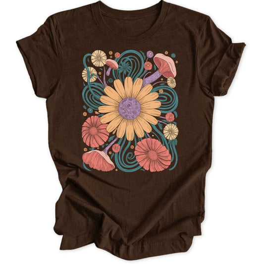 70s Floral Dream Unisex T-Shirt T-Shirt Braun / S