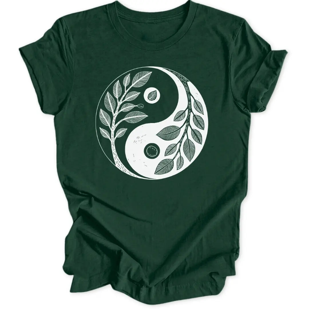 Ying Yang Blätter Unisex T-Shirt