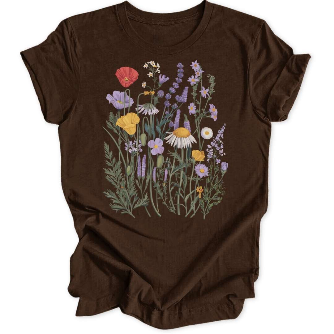 Art Nouveau Flowers T-Shirt T-Shirt Braun / S