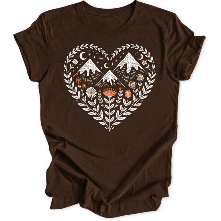 Bergblumen Herz Unisex T-Shirt - Wild Spirit