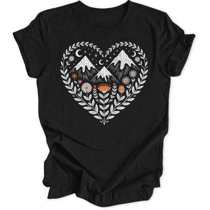 Bergblumen Herz Unisex T-Shirt - Wild Spirit