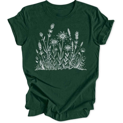 Blümchen T-Shirt T-Shirt Waldgrün / S