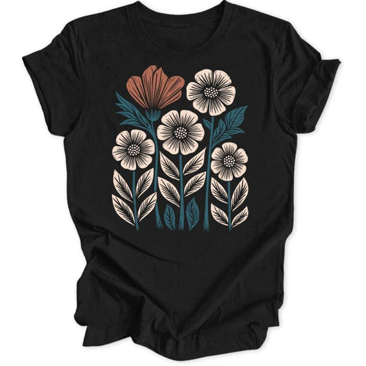 Blumengarten T-Shirt T-Shirt Schwarz / S