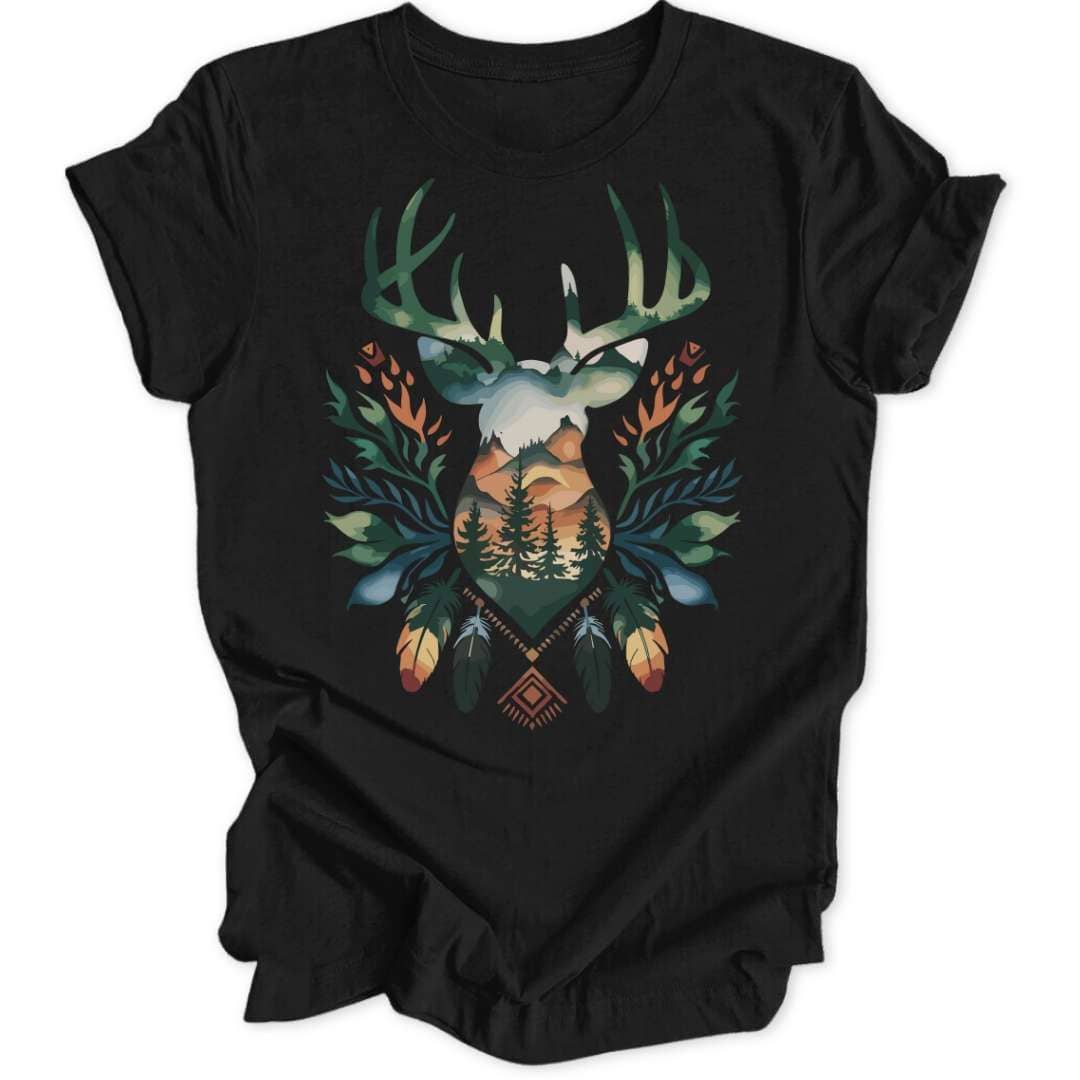 Boho Reh T-Shirt T-Shirt Schwarz / S