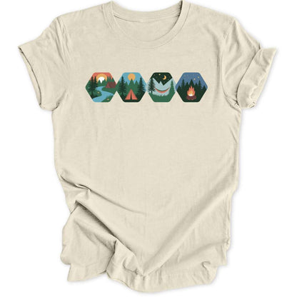 Camping Hexagons T-Shirt T-Shirt Natur / S