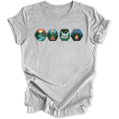 Camping Hexagons T-Shirt T-Shirt Sport Grey / S