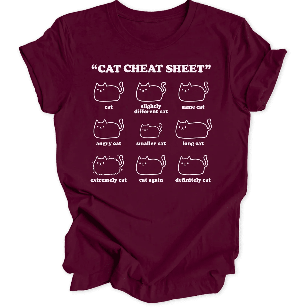 Cat Cheat Sheet II Unisex T-Shirt - Wild Spirit