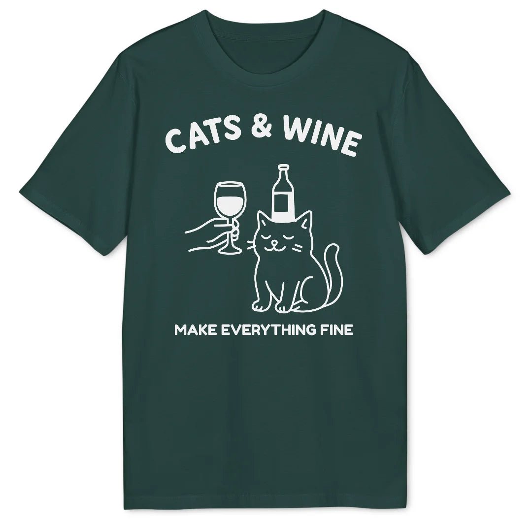 Cats & Wine Bio T-Shirt - Wild Spirit