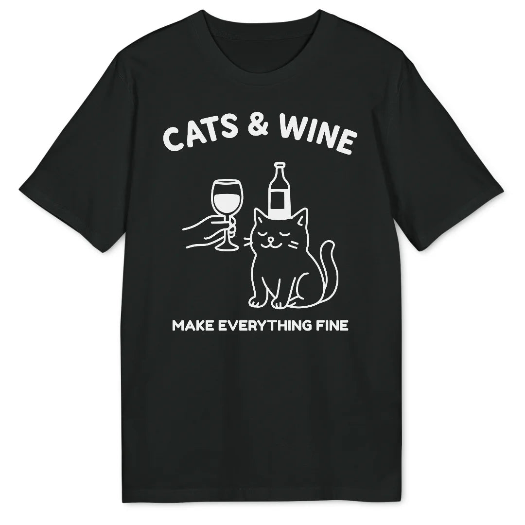 Cats & Wine Bio T-Shirt - Wild Spirit
