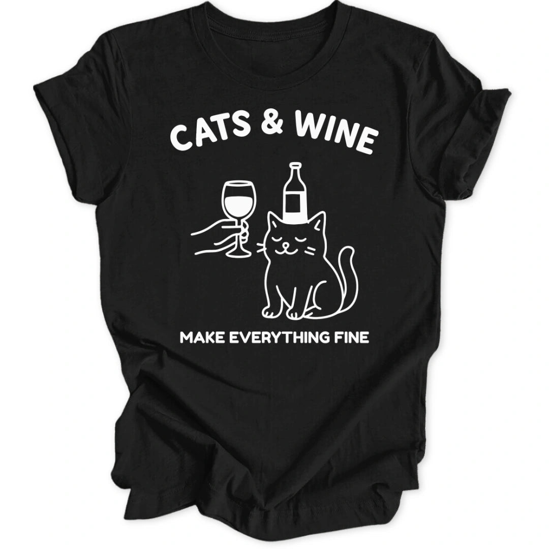 Cats & Wine Unisex T-Shirt - Wild Spirit