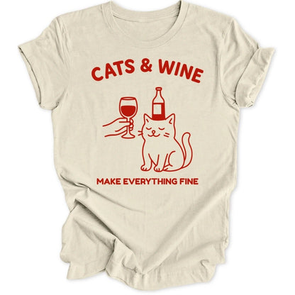 Cats & Wine Unisex T-Shirt - Wild Spirit