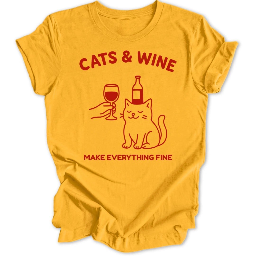 Cats & Wine Unisex T-Shirt - Wild Spirit