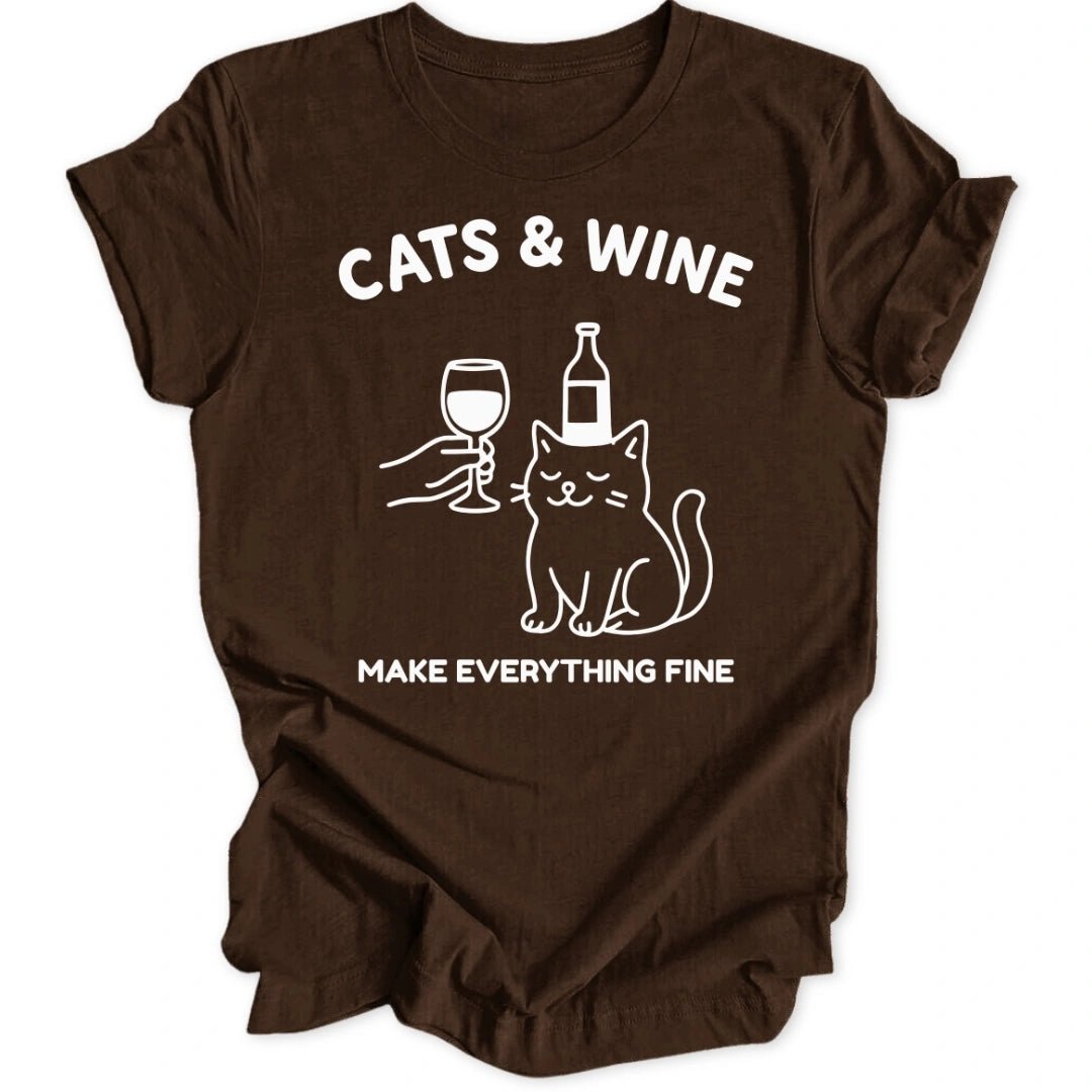 Cats & Wine Unisex T-Shirt - Wild Spirit