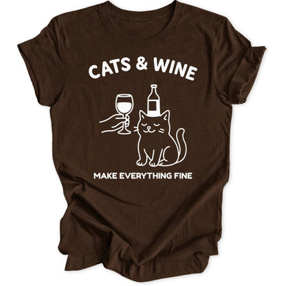 Cats & Wine Unisex T-Shirt - Wild Spirit