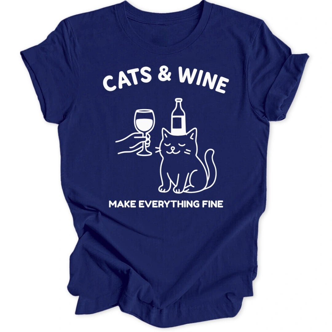 Cats & Wine Unisex T-Shirt - Wild Spirit