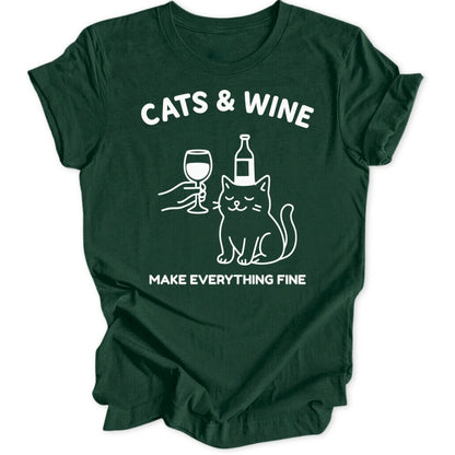 Cats & Wine Unisex T-Shirt - Wild Spirit