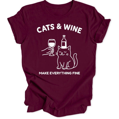 Cats & Wine Unisex T-Shirt - Wild Spirit