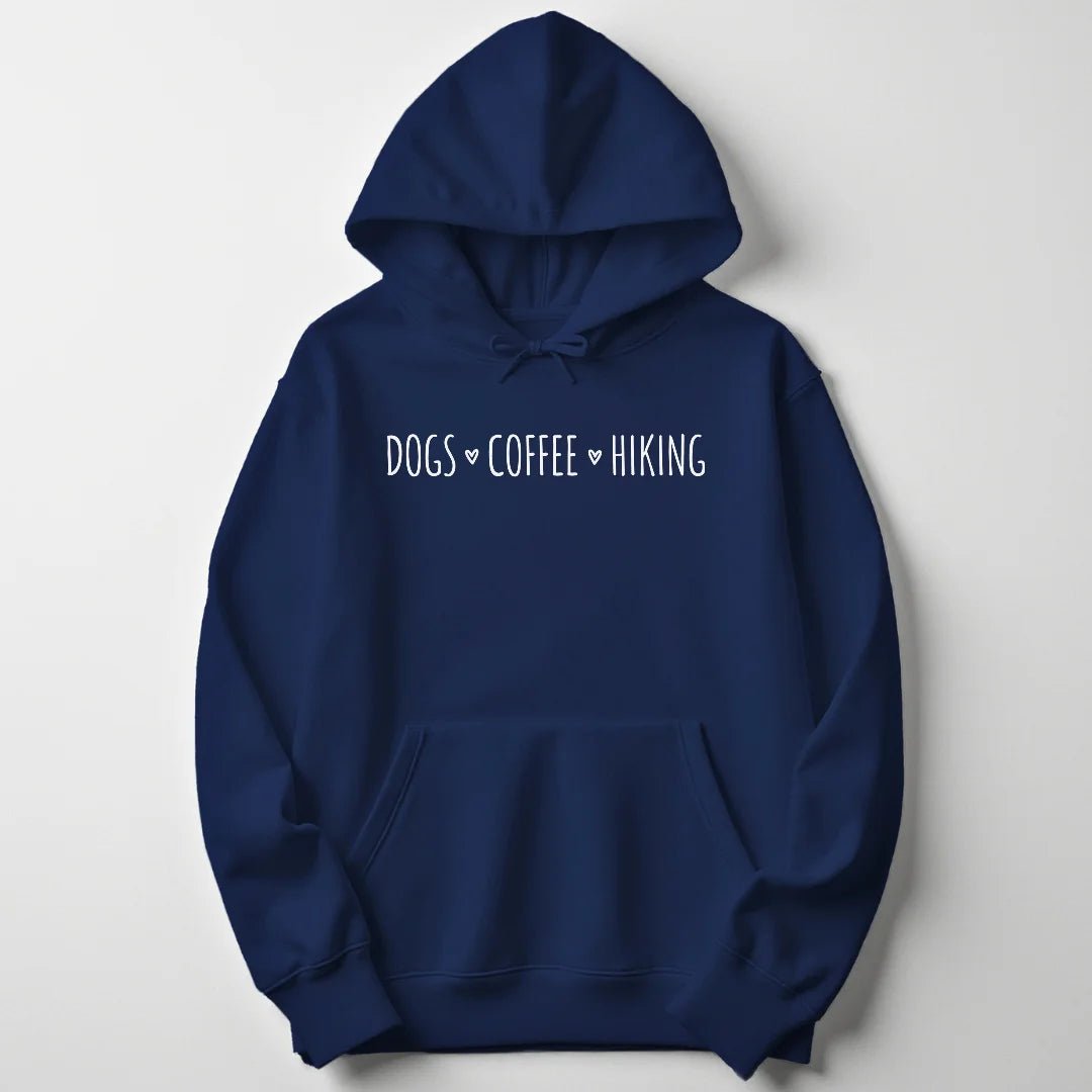 Dogs Coffee Hiking Typography Unisex Hoodie - Wild Spirit