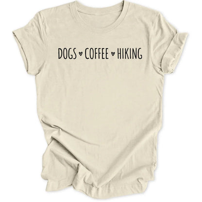 Dogs Coffee Hiking Typography Unisex T-Shirt - Wild Spirit