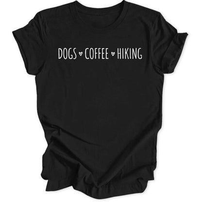 Dogs Coffee Hiking Typography Unisex T-Shirt - Wild Spirit