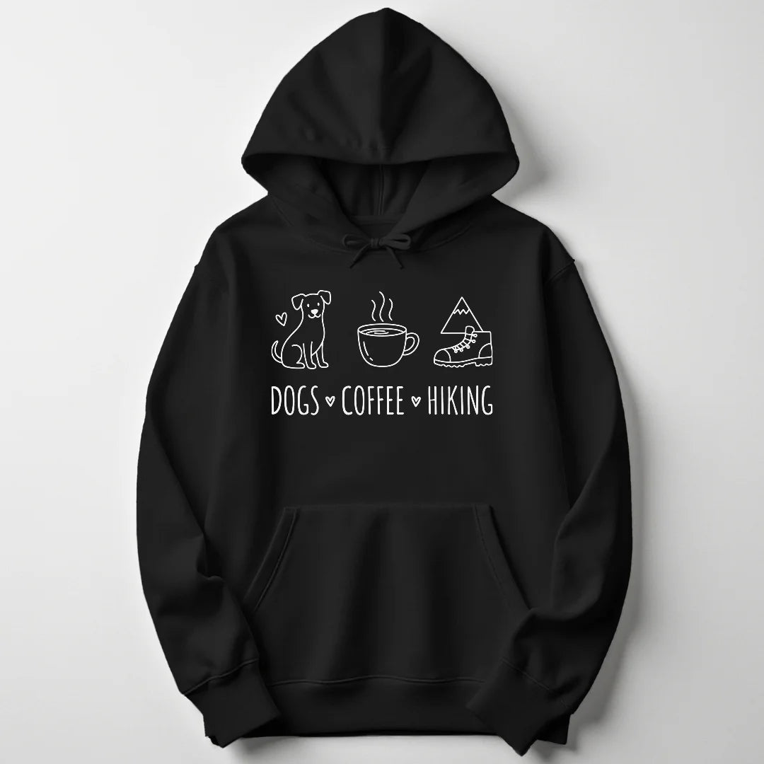 Dogs Coffee Hiking Unisex Hoodie - Wild Spirit