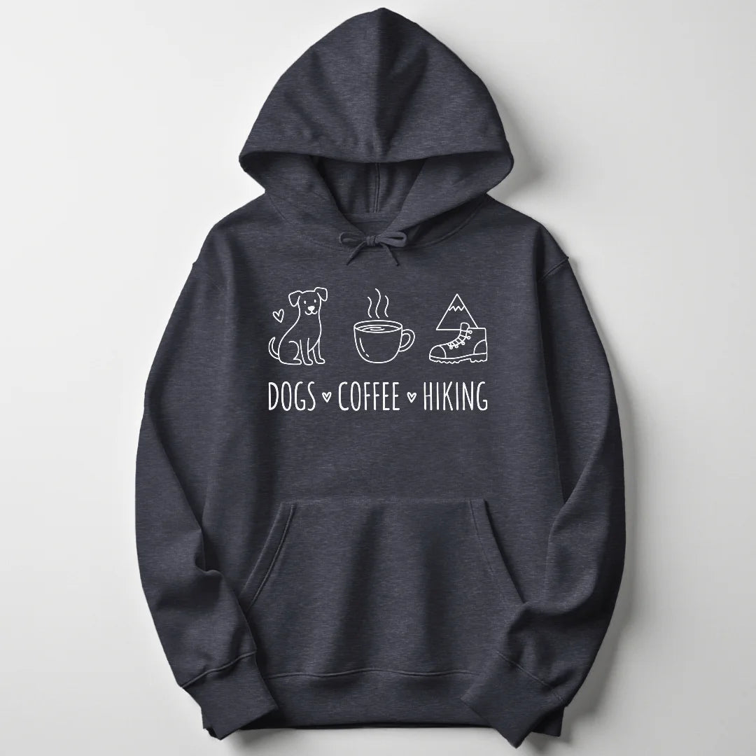 Dogs Coffee Hiking Unisex Hoodie - Wild Spirit