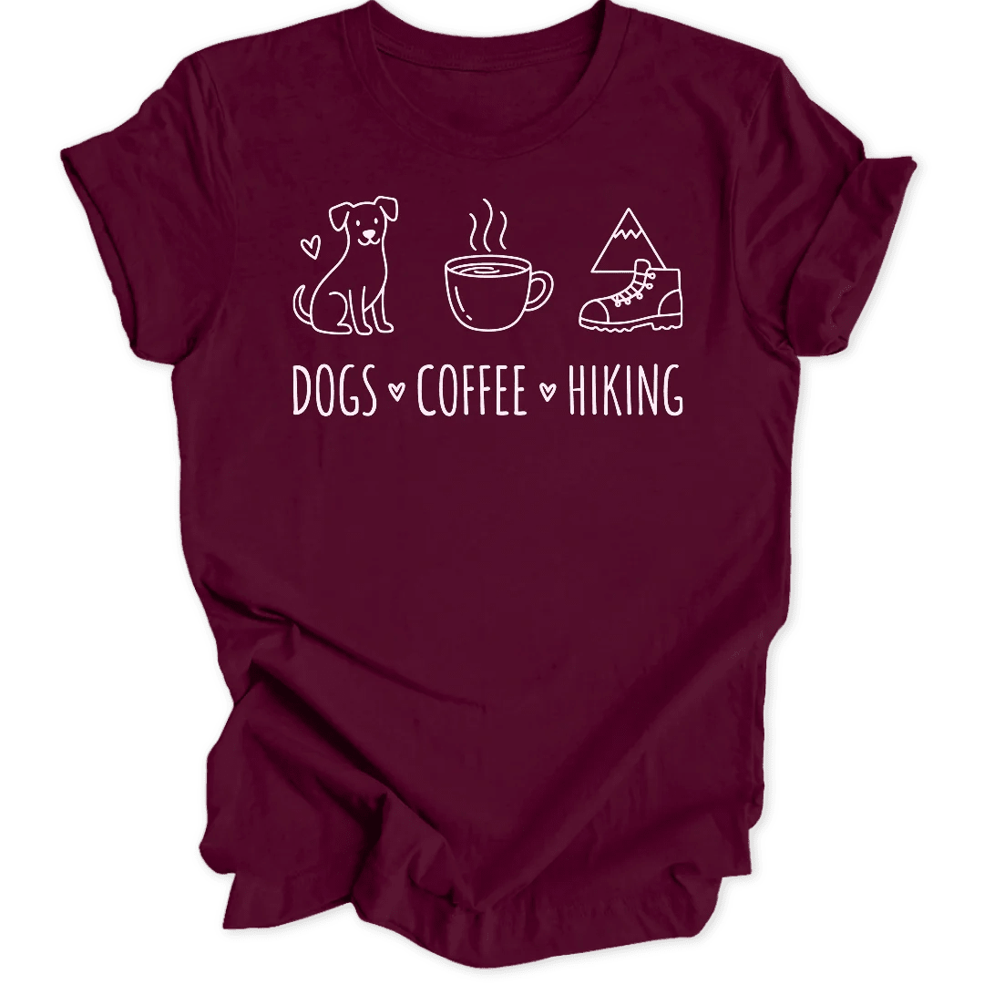 Dogs Coffee Hiking Unisex T-Shirt - Wild Spirit
