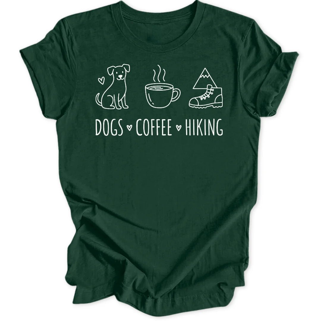 Dogs Coffee Hiking Unisex T-Shirt - Wild Spirit