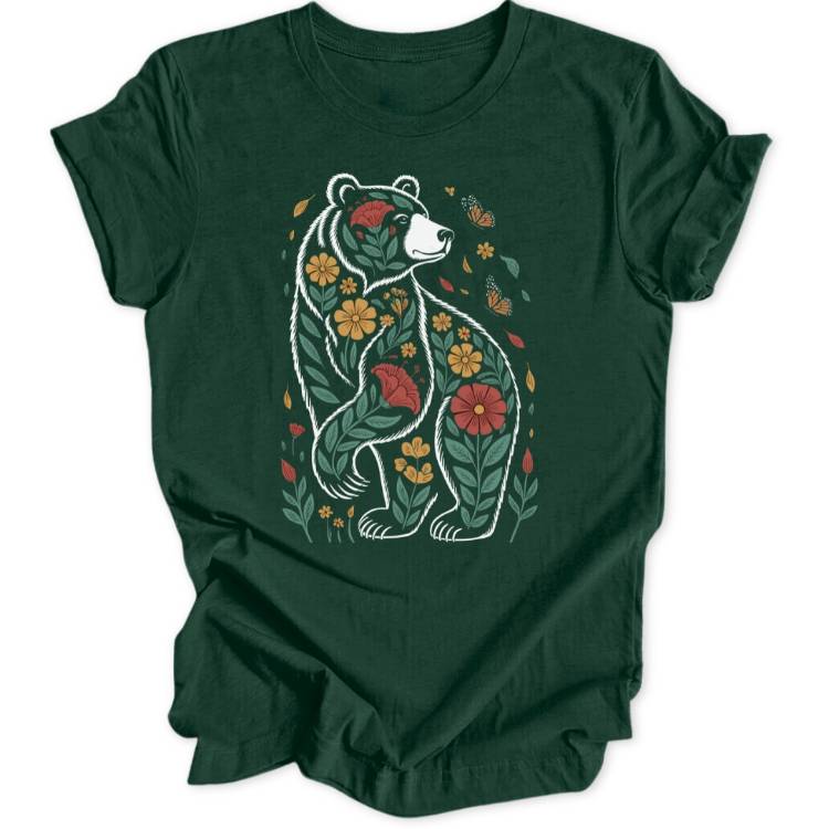 Floral Bear Unisex T-Shirt - Wild Spirit