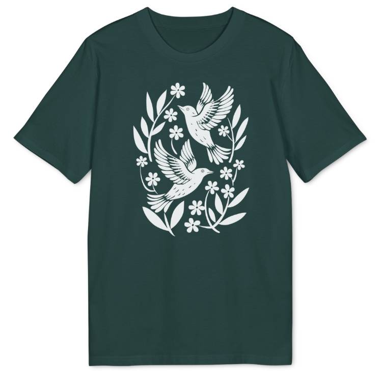 Floral Birds Bio T-Shirt - Wild Spirit