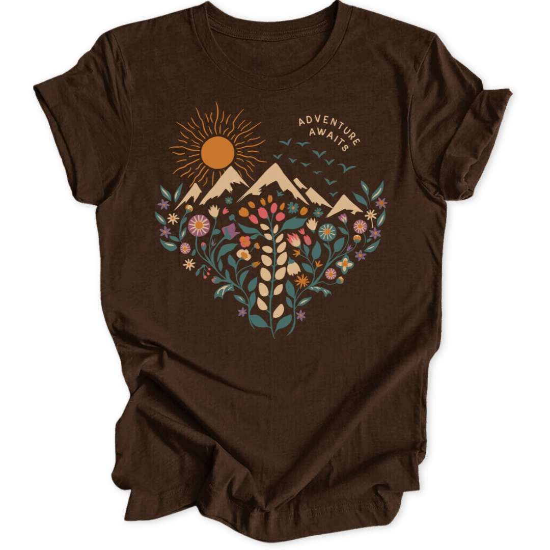 Floral Heart T-Shirt T-Shirt Braun / S